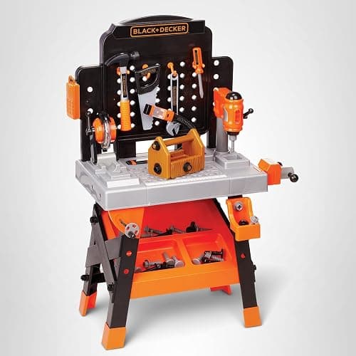 JAKKS Pacific Black+Decker Kids Workbench - Power Tools Workshop - Build Your Own Toy Tool Box – 75 Realistic Toy Tools and Accessories [Amazon Exclusive] thumbnail 8