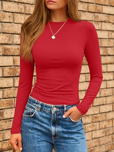 AUTOMET Womens Long Sleeve Shirts Basic Compression Going Out Crop Tops Fall Fashion Y2K Clothes 2025 thumbnail 2
