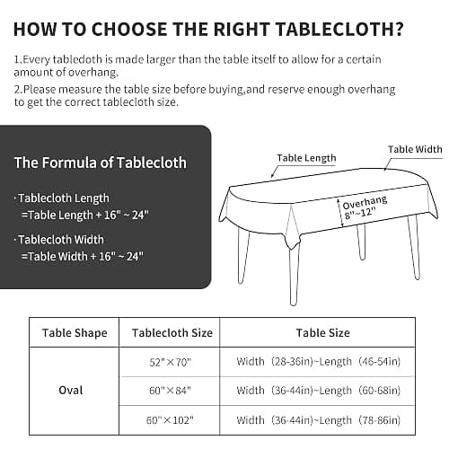 HOMBYS Solid Embroidery Oval Tablecloth with Tassels for Oval Table, 52 x 70 Inch Lace Dust-Proof Table Cover for Kitchen Dinning, Wrinkle Free Anti-Fading Tabletop Decoration thumbnail 3