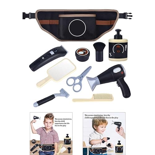 Children Barber Pretend Play Hairdressing with Hair Styling Tool Creative Roleplay Activity Game for Toddler Fun Kids Barber Toy thumbnail 3