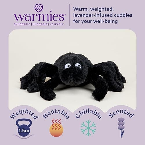 warmies Microwavable & Weighted Stuffed Animals, Spider - Heated Stuffed Animal Plushie for Warmth & Comfort - Cute Soft Plush Toys for Adults & Children (Boys, Girls, Babies & Toddlers) thumbnail 2