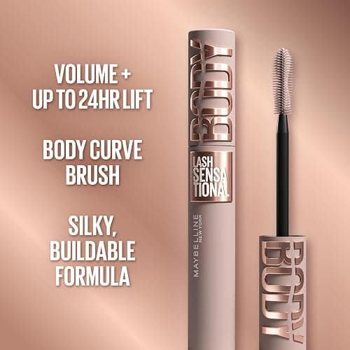 Maybelline Lash Sensational Body Washable Mascara, Volume and Length Formula for 24HR Lash Lift, Smudge and Clump-Resistant, Blackest Black thumbnail 3