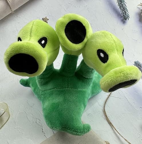 JHESAO 7" Pea Plants and Peashooter Plush Toys Threepeater PVZ Plush 1 2 Stuffed Soft Doll Three-Heads Pea Toy New thumbnail 5