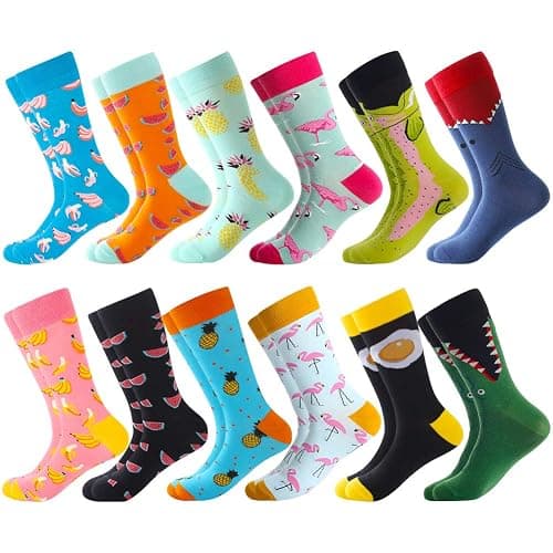 BISOUSOX Funny Socks for Men, Crazy Novelty Mens Dress Socks, Silly Funky Birthday & Father's Day Socks Size 8-12 - Image 1