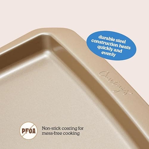 Cravings Bake-Anything 3-Piece Sheet Pan Set, Nonstick Steel Baking Sheets for Pizza, Cake, and Cookie Baking, Oversized, Medium, and Small Pans – Kitchen Essentials by Chrissy Teigen thumbnail 3