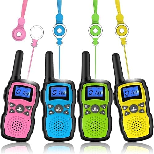Wishouse Walkie Talkies for Kids 4 Pack,Family Walky Talky Adults Children Radio Long Range,Outdoor Camping Fun Toys Birthday Present Xmas Gifts for 4 5 6 7 8 Year Old Girls Boys No Battery No Charger thumbnail 2