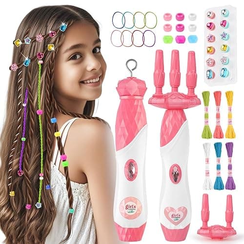 DIY Hair Salon Toys for Girls, Automatic Hair Braiding Machine & Rope Braider with Accessories, Kids Hair Styling Tool for Girls 3 4 5-12 Years Old - Image 1