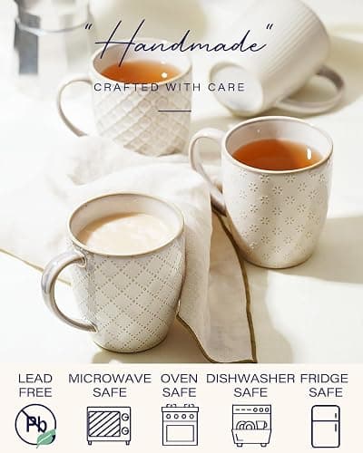 getstar Large Coffee Mugs 16 OZ Set of 4, Ceramic Coffee Mug Microwave and Dishwasher Safe, Coffee Cups Ceramic with Big Handle thumbnail 4