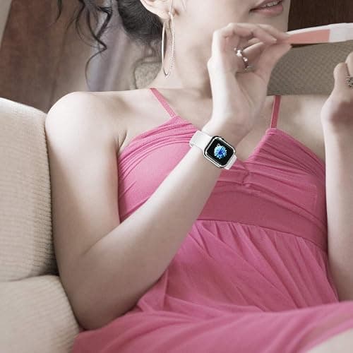 adepoy Compatible for Apple Watch Case 44mm Series 6/5/4 SE Bling Rhinestone Apple Watch Protective Case Bumper Frame Case Cover for iWatch Series 44mm Black thumbnail 7