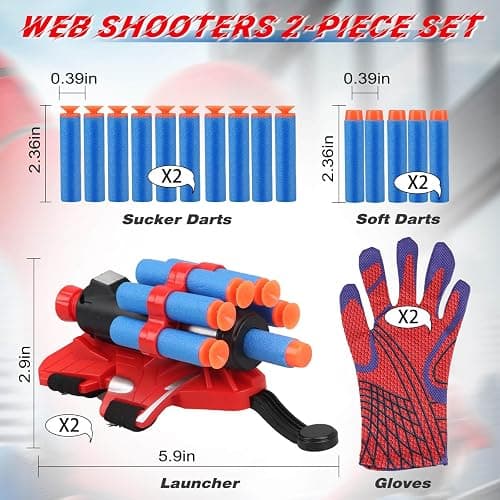 JONEG Web Shooters Toy for Kids 2 Pack, Toy for 3 4 5 6 7 8 Year Old Boy, Web Slinger with Spider Glove Launcher, Toys for Boys 4-6 6-8, Birthday Gifts thumbnail 3