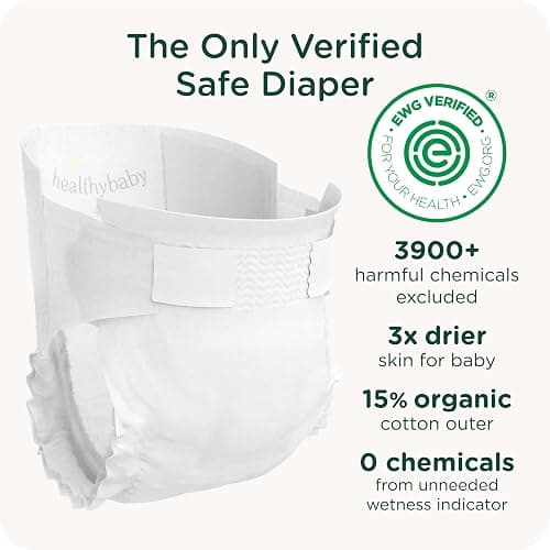 Our Diapers | EWG Verified Safe & Plant-Based Diapers | Leak Protection | Soft Organic Cotton Shell | Chlorine-Free Diaper for Sensitive Skin | Size 1 (7-14 lbs) 42 Count thumbnail 2