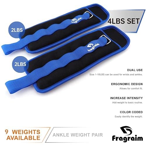 Ankle Weights for Women, Men and Kids - 1/2/3/4/6/8/10/12/15/20 LBS 1 Pair Strength Training Wrist/Leg/Arm Weight with Adjustable Strap for Jogging, Gymnastics, Aerobics, Physical Therapy thumbnail 3