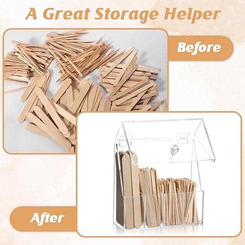300 Pcs Wood Wax Applicator Kit 4 Style Wax Applicator Sticks with 4 Compartments Waxing Sticks Organizer Small Medium Large Waxing Applicators Waxing Sticks Assorted for Body Legs Face Nose Eyebrows thumbnail 6