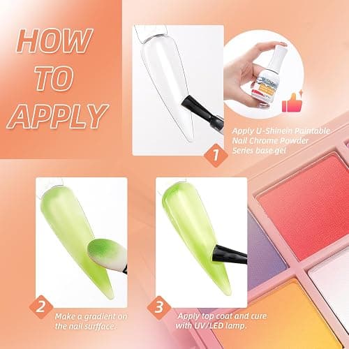 Nail Pigment Powder Palette Set, 16 Bright Colors Ombre Nail Powder Palette French Aura Nails Ombre Nail Brush Nail Long-lasting Manicure Art DIY Accessories (07) thumbnail 3