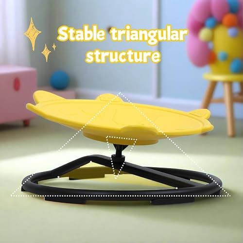 Smalibal Spinning Chair for Autistic Kids, Sensory Spinning Chair, Toddler Spinning Seat Training Body Coordination and Balance, Sit and Spin Training Body Coordination Yellow thumbnail 5