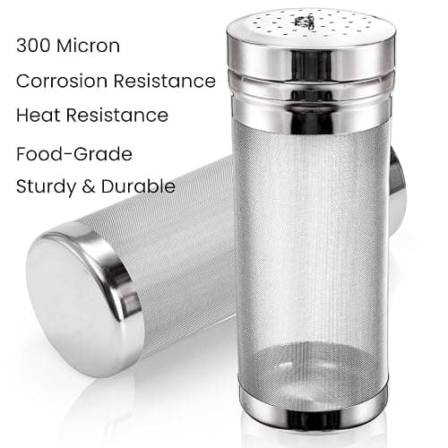 Tlence 2 Pack Beer Dry Hopper Filters, 2.8 x 7 inch 300 Micron Mesh Hop Strainer with Lid, Stainless Steel Beer Hop Spider with Nylon Bristles, Brewing Filters Straining Keg for Home Coffee Wine Juice thumbnail 6