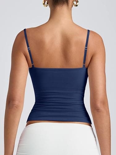 PINKMSTYLE Women's Basic Double Lined Scoop Neck Tank Tops Adjustable Cami Tank Summer Sleeveless Tops thumbnail 6