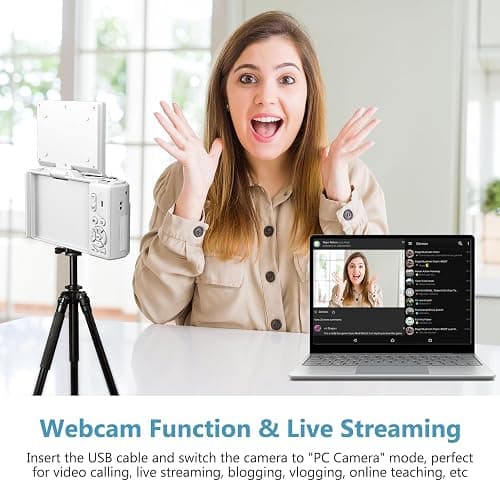 VJIANGER 4K Digital Camera, Vlogging Camera with 180° Flip Screen | 64MP photos, 18X zoom, point-and-shoot for photography, YouTube, travel and beginners, WiFi sharing thumbnail 4