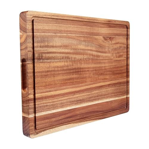 Large Acacia Wood Cutting Boards for Kitchen, 20 x 15 Inch Extra Large Wooden Cutting Board with Juice Groove, Reversible Butcher Block Cutting Board for Meat and Veggies - Image 1