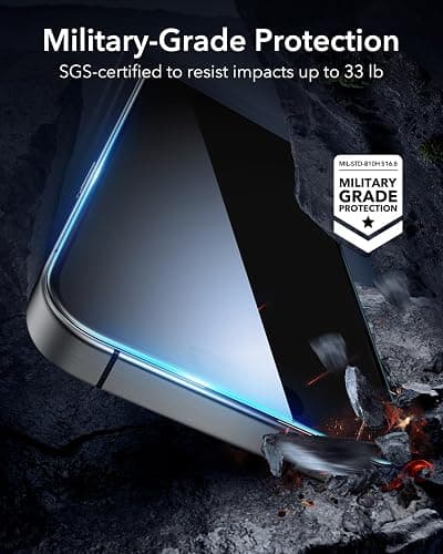 ESR 3 Pack for iPhone 16 Pro Max Screen Protector, [9H Hardness] [Military Grade Shatterproof] Tempered Glass Film with Flawless Fit Tray, HD Clear, Scratch Resistant thumbnail 5