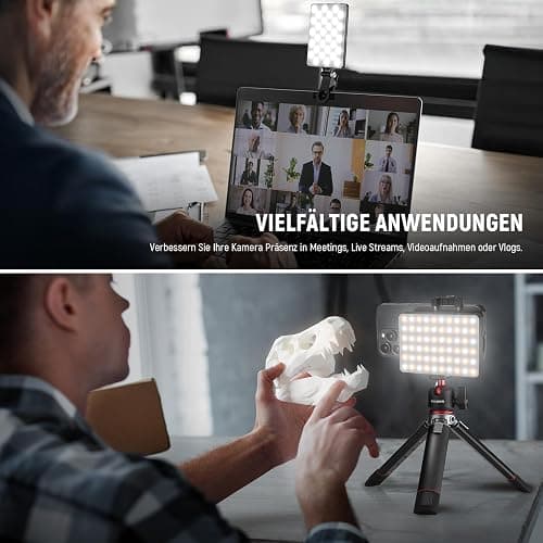 NEEWER Basic Clip On Selfie Licht kompatibel mit iPhone, 2000mAh wiederaufladbares LED Videolicht mit Handy Clamp für Computer Webcam, Laptop, Zoom Videokonferenzen, Make up Fotografie, NL-60AI thumbnail 7