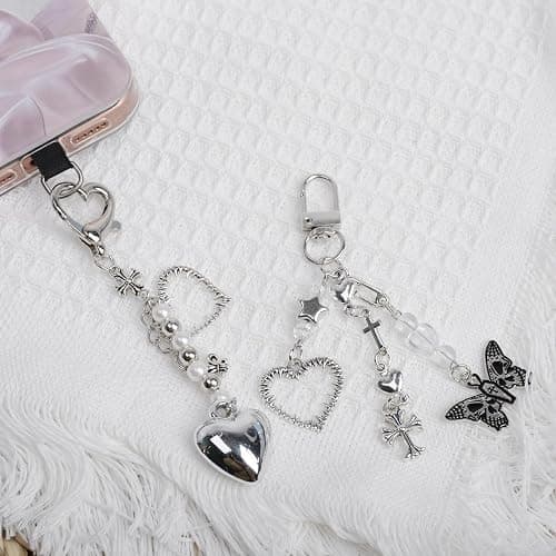 Locharme 4PCS Cute Phone Charms Aesthetic Y2K CellPhone Charms Strap Pink Strawberry Butterfly Star Phone Charm Y2K Accessories Keychain for Backpack, Digital Cameras, Kindles, Air Pods thumbnail 3