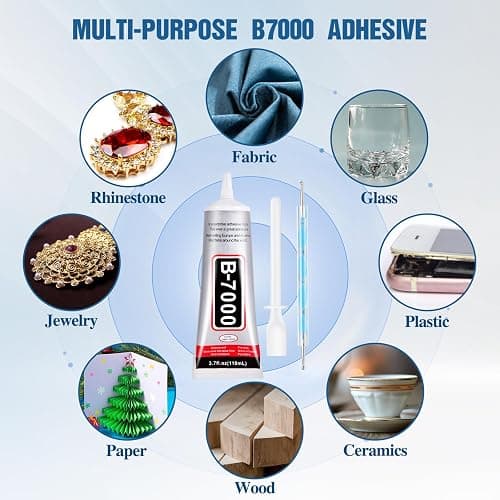 110 ml B7000 Adhesive for Crafts, Clear Glue with Spreaders and Dotting Pen Tool, Multipurpose for Rhinestones, Fabric, DIY, Makeup, Shoes, Jewelry Making, Nail Art thumbnail 5