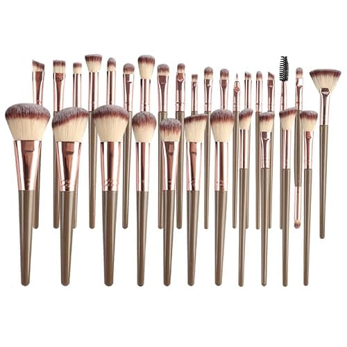 40 Stück Pinselset Makeup Professionelles Make up Pinsel set für Frauen | Foundation-Mischungen | Premium Beauty-Werkzeuge, Schwamm für Foundation, Make-up-Applikatoren (40 Stück - Kaffee) thumbnail 5