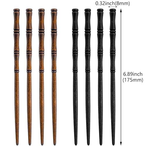 12 Pcs Vintage Wood Hair Sticks Bamboo Shape Hair Chopsticks Japanese Chinese Hairpin Decorative Retro Hair Forks Hanfu Pins Bun Holders for Long Hair Women thumbnail 2