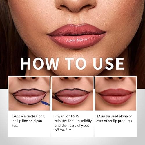 3Pcs Lip Stain Peel Off Set,Peel Off Lip Liner Tattoo,Nude Red Pink Matte Finsh Long Lasting Waterproof Transferproof Lip Stains for Women Girls (Peel Off Lip Liner, 3Pcs) thumbnail 5