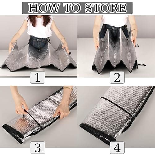 Black Spiders Web Windshield Sun Shade Blocks UV Rays Visor Protector Accordion Folding Sun Reflector Auto Sunshade for Car Truck SUV to Keep Your Vehicle Cool (55" x 27.5") thumbnail 7