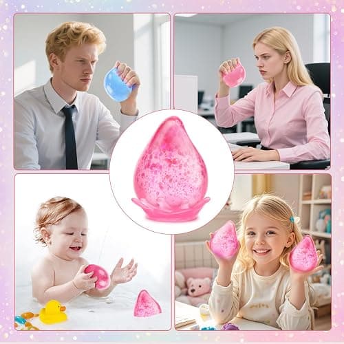 Aooess Fidget Toys Stress Cube for All Ages: Cube Squishies Anxiety Stress Relief, Ice Squishy Drop Malt Sugar Balls, Soft Sensory Calming Toys for Kids, Teens and Adults Party Favors, Pink thumbnail 8