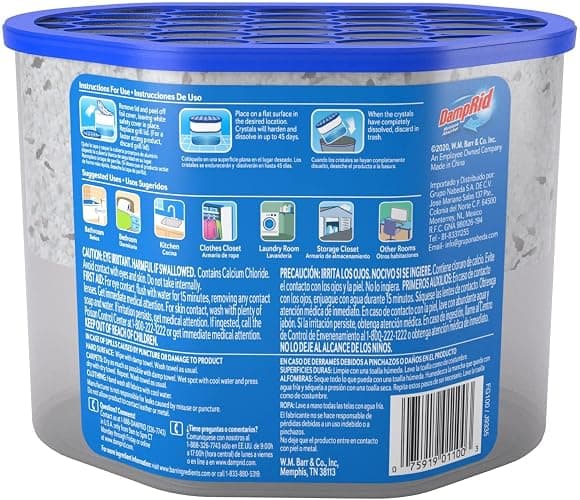 DampRid Fragrance Free Disposable Moisture Absorber - 10.5 oz. Each - 3 Pack – Attracts & Traps Excess Moisture, Eliminates Musty Odors, Creates Fresher, Cleaner Air White thumbnail 3