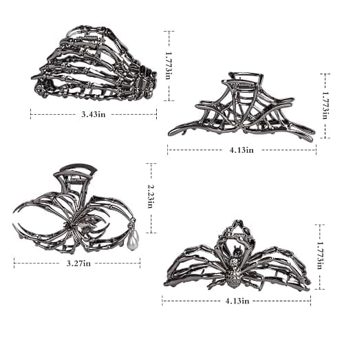 4 Pcs Metal Spider Hair Claw Clips for Women, Goth Hair Accessories, Halloween Gifts for Women thumbnail 7