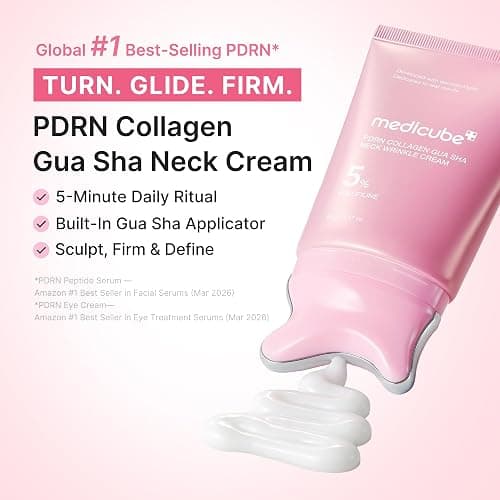 medicube PDRN Collagen Gua Sha Neck Wrinkle Cream - Firming, Contour Care | Built-In Gua Sha Massager with Volufiline 5% - For the Look of Fine Lines, Jawline, Neck, Décolleté, Korean Skincare, 3.17 oz thumbnail 2