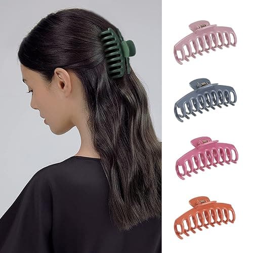12 Pack Hair Claw Clips Large 4.3 Inch Hair Clips Stylish Barrettes in 12 Colors for Women thumbnail 7