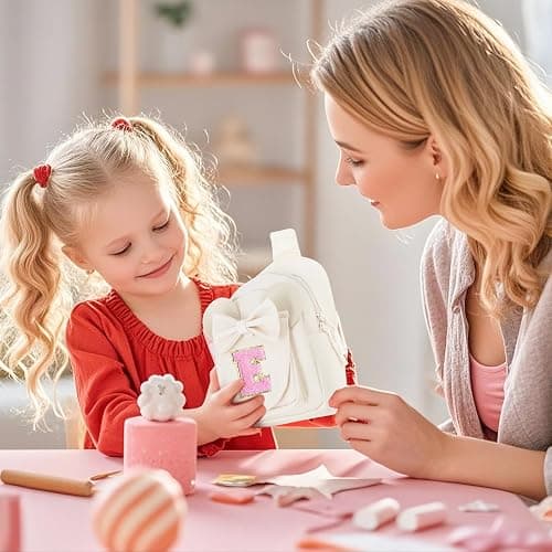 Uygafly Gifts for Girls Kids Toddler,Initial Crossbody Bag Purse Cream,M | Personalized Purse Monogram Fanny Pack Cute Trendy Stuff Birthday Gift thumbnail 8