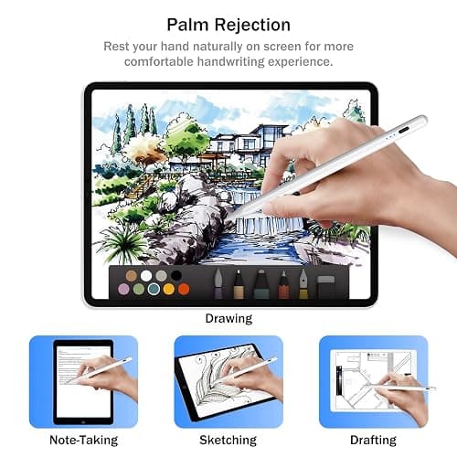 Cisteen Stylus Pen for iPad 2025-2018, Pencil for iPad 11th A16/10/9/8/7/6,Air 11/13 M2/M3,Pro 11/13 M4/M5,Pro 12.9",Air 5/4/3,Mini 7 A17 Pro/6/5,with Faster Charge,Tilt Sensor,Palm Rejection thumbnail 4