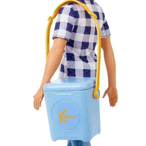Barbie It Takes Two Camping Set with Blonde Ken Doll in Plaid Shirt & Accessories Including Cooler, Map & More thumbnail 3