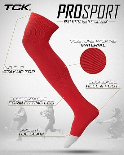 Baseball Softball Over the Knee Socks Prosport | Durable Performance | Double Welt Top | Smooth Toe | Moisture Wicking thumbnail 4