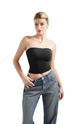 SUUKSESS Women Sexy Tube Top Summer Y2K Going Out Double Lined Basic Tank Top thumbnail 2