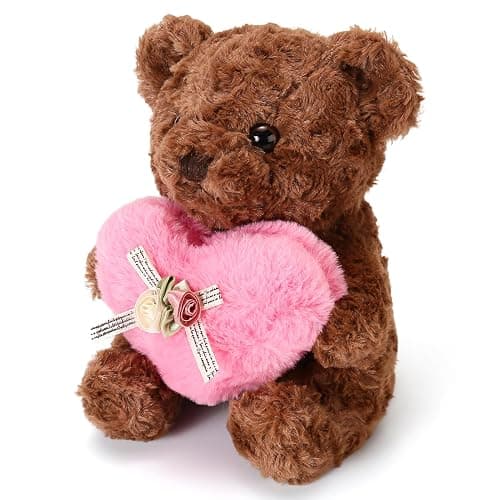 ABEARCAR Cute Teddy Bear Stuffed Animals with Pink Heart for Kids,Soft Teddy Bear Plushies Valentine's Day, for Girlfriend Kids or Mom thumbnail 3