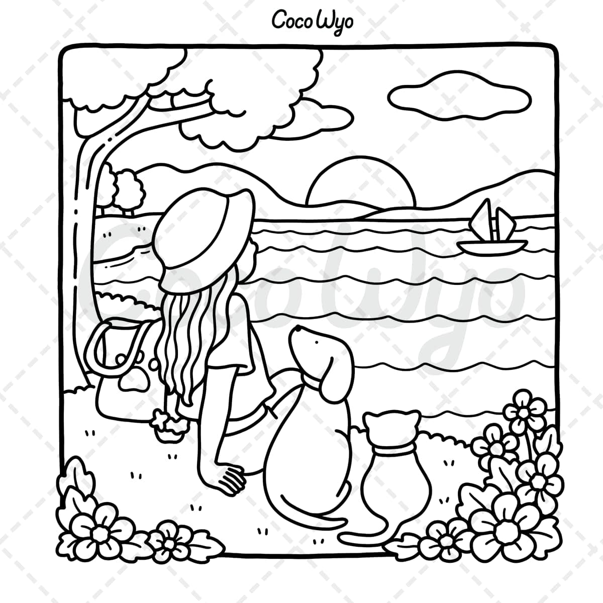 Girl Moments: Coloring Book for Adults and Teens Featuring Cute Cozy Daily Activities for Relaxation (Cozy Spaces Coloring) thumbnail 6