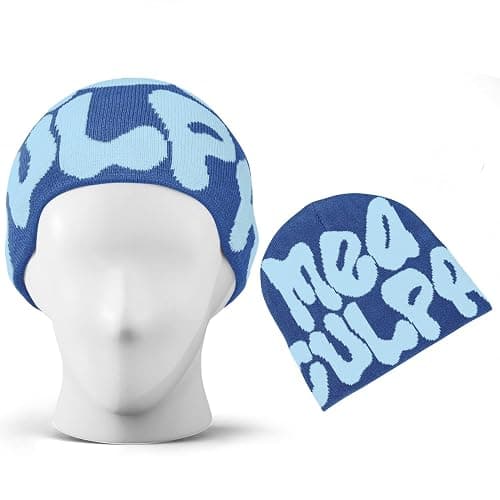 TaowaveWomen Beanie Y2k Hat,MEA Culpa Graphic Beanies Designs,Winter Hat Knit Skull Cap for Women thumbnail 2