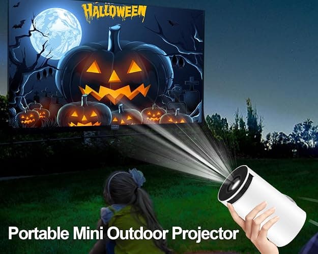 Mini Beamer 4K Unterstützt Android 11, Smart Projector 5G WiFi 6 BT 5.0, Mini Projektor Full HD 1080P Unterstützt 200ANSI 8000L Auto Horizontal Trapezoid Correction (weiß) thumbnail 5