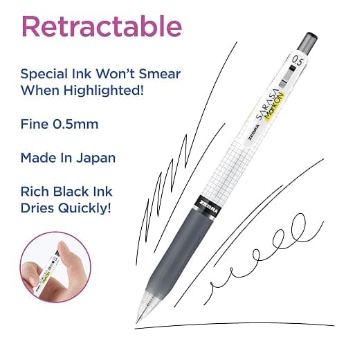 Zebra Pen Creative Notetaking Set 12-Pack, Includes 6 Highlighters, 5 CLiCKART Retractable Marker Pens, and 1 Sarasa Retractable Gel Pen, Assorted Ink Colors, Ideal For Note-Taking (12012) thumbnail 9