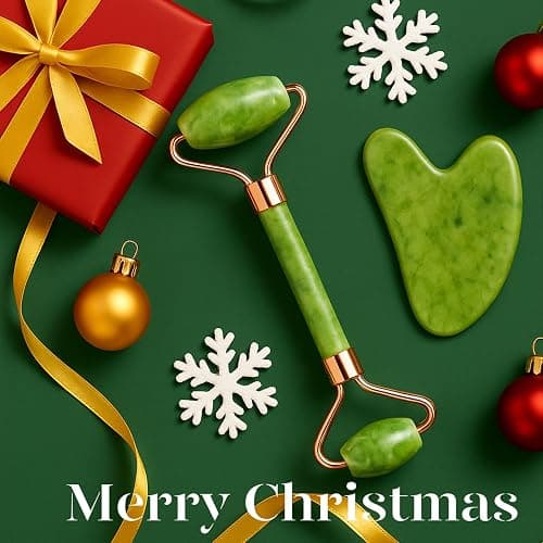BAIMEI IcyMe Jade Face Roller & Gua Sha, Facial Beauty Skin Care Tools, Self Care Gift for Men Women, Massager for Face, Eyes, Neck, Relieve Fine Lines and Wrinkles - Green thumbnail 2