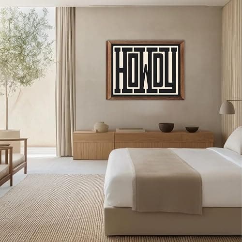 Framed Howdy Wall Art Gifts Western Modern Wall Decor Southern Home Decor Ranch Wall Decor Howdy Poster Modern Farmhouse Canvas Painting Home Decor for Bathroom Bedroom Living Room 8x10 in Framed thumbnail 5