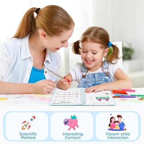 Magic Ink Copybooks for Kids Reusable Handwriting Workbooks for Preschools Grooves Template Design and Handwriting Aid (5) - 5 thumbnail 8