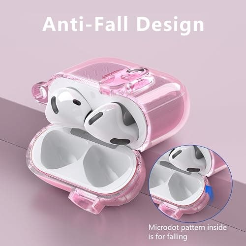 (with Safety Lock) Clear Case Compatible with Cute Apple Airpods 4 Cases 2024 Women, VISOOM Soft TPU Transparency Air pods 4 Gen Cases iPods 4 Earbuds Case Girl Bling Keychain for Airpod iPod 4th Gen thumbnail 5